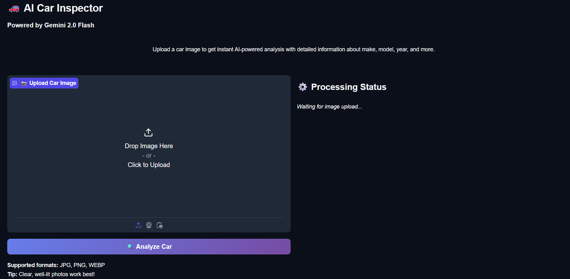 AI Car Inspector Screenshot